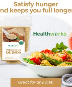 Healthworks Quinoa White Whole Grain Raw Organic (80 Ounces / 5 Pounds) | Protein, Fiber & Iron | Peruvian Origin | Rice & Pasta Substitute 16 81yJjdut3mL