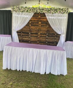 Surmente Tablecloth 14 ft Polyester Table Skirt for Weddings, Banquets, or Restaurants(White) … …… 14ft 1 Pack White 31 81yJvjP4K1L