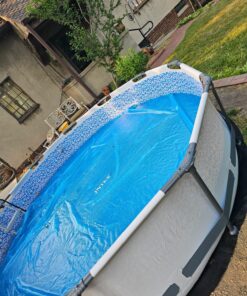 Bestway Steel Pro MAX 12 Foot x 30 Inch Round Metal Frame Above Ground Outdoor Backyard Swimming Pool Set with 330 GPH Filter Pump 12' x 30" 38 81yK46ODiL