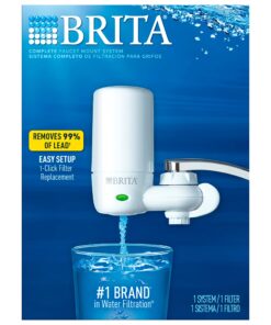 Brita Water Filter for Sink, Complete Faucet Mount Water Filtration System for Tap Water, Reduces 99% of Lead, White Faucet Mount System 37 81yMMoMMujL