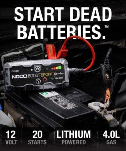 NOCO Boost Sport GB20 500 Amp 12-Volt UltraSafe Lithium Jump Starter Box, Car Battery Booster Pack, Portable Power Bank Charger, and Jumper Cables for Up to 4-Liter Gasoline Engines, 400 Amps,Black 31 81yOERVwH8L