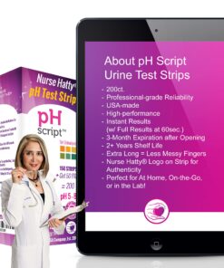 Nurse Hatty® - 200ct. pH Strips w Free App - Made-in-The-USA (Economy Size - Single PAD) - pH Test Strips for Alkaline & Acid Levels for Home & Lab Use + 300+ Pages of Edu Pack - pH Scale of Urine 200 Count (Pack of 1) 20 81yOK2RP06L