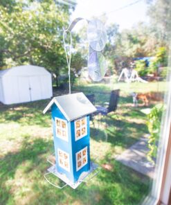Sherwoodbase Ridge - Wild Bird House Feeder, Weatherproof Design for Easy Cleaning & Refills, Comes with Hook to Hang on Tree, Poles in Backyard Garden, Patio; Gift idea for Parents (Blue) 24 81yORHlJ4VL