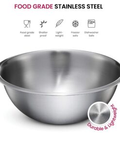 FineDine Stainless Steel Mixing Bowls (Set of 6) - Easy To Clean, Nesting Bowls for Space Saving Storage, Great for Cooking, Baking, Prepping 6 Pack 38 81yQni5invL