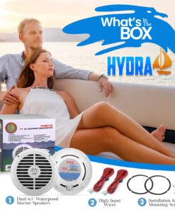 Alternative view of Pyle 6.5 Inch Dual Marine Speakers - 2 Way Waterproof and Weather Resistant Outdoor Audio Stereo Sound System with 120 Watt Power, Polypropylene Cone and Cloth Surround - 1 Pair - PLMR67W (White) White