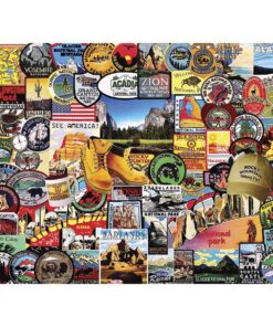 Alternative view of White Mountain Puzzles National Park Badges, 1000 Piece Jigsaw Puzzle