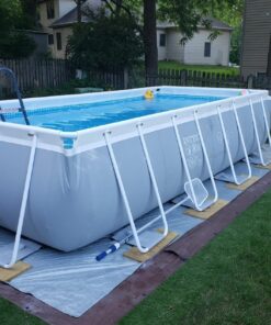 INTEX 26791EH Prism Frame Premium Rectangular Above Ground Swimming Pool Set: 16ft x 8ft x 42in – Includes 1000 GPH Cartridge Filter Pump – Removable Ladder – Pool Cover – Ground Cloth 16ft x 8ft x 42in / Rectangular 40 81yTiQn4XL