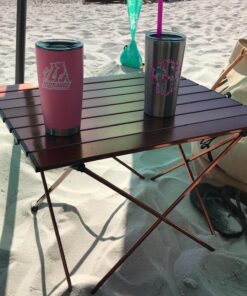 TREKOLOGY Medium Aluminum Camping Table Brown Foldable Portable 36 81yUBw7XoLL