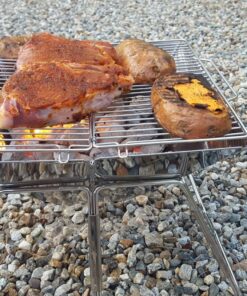 Quick Grill Medium: Original Folding Charcoal BBQ Grill Made from Stainless Steel/Carrying Bag for Backpacking Included / 50 81yXL9KLM3L