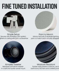 Polk Audio RC80i 2-way Premium In-Ceiling 8" Round Speakers, Set of 2 Perfect for Damp and Humid Indoor/Outdoor Placement - Bath, Kitchen, Covered Porches (White, Paintable-Grille) RC80i, 8 Inch 30 81yYAm4yEL