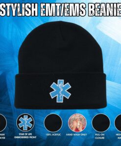Army Universe Black EMS EMT Emergency Medical Star of Life Knit Winter Acrylic Watch Cap Hat 10 81yZ4gfEmqL