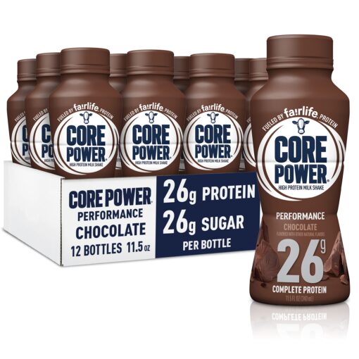 Fairlife Core Power 26g Protein Milk Shakes, Ready To Drink for Workout Recovery, No Artificial Sweeteners, Chocolate, 11.5 Fl Oz (Pack of 12) 11.5 Fl Oz (Pack of 12)