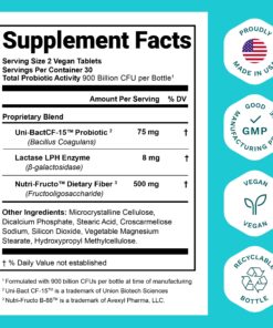 Probiotics for Women and Men - with Natural Lactase Enzyme and Prebiotic Fiber for Digestive Health - 80%+ More Potent Supplement for Gut Health Support - Vegan Raw Probiotic Formula Made in The USA 1 Month Supply 18 81yZu6Z3A2L