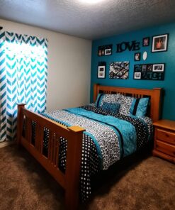 Mi Zone Comforter Set Fun Bedroom Décor - Modern All Season Polka Dot Print, Vibrant Color Cozy Bedding Layer, Matching Sham, Decorative Pillow, Full/Queen, Leopard Teal 4 Piece 42 81yZzSoBWhL