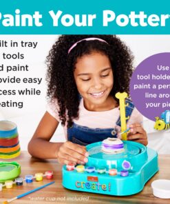 Faber-Castell Pottery Studio - Kids Pottery Wheel Kit for Ages 8+, Complete Pottery Wheel and Painting Kit for Beginners, 3 lbs of Sculpting Clay and Tools 27 81ybAfV2c0L