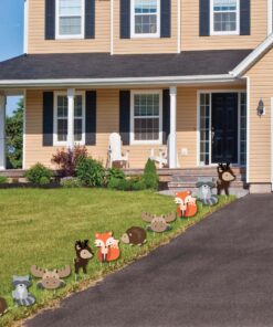 Woodland Creatures - Forest Animal Lawn Decorations - Outdoor Baby Shower or Birthday Party Yard Decorations - 10 Piece 11 81ybdlsY2JL