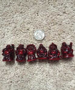 JapanBargain 3578, Set of 6 Buddha Statues Laughing Buddha Lucky Buddha Happy Buddha Gods Figures Fengshui Decoration, Rosewood Color 43 81yc0WeLXjL