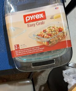 Pyrex Easy Grab 2-Qt Glass Casserole Dish with Lid, Tempered Glass Baking Dish with Large Handles, Dishwashwer, Microwave, Freezer and Pre-Heated Oven Safe 2 QT 29 81yczGCeFPL