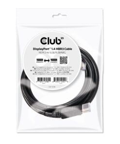 Club3D CAC-2068 VESA Certified DisplayPort to DisplayPort 1.4/Hbr3 M/M Cable DP 1.4 8K 60Hz 2m - 6,56ft 2m/6.56ft VESA male-male 23 81yd1xdx9L