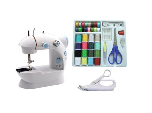 MICHLEY LSS-202Combo Lil' Sew & Sew LSS-202 Combo Mini Sewing Machine, Electrical, 2-Speed, White LSS 202 Kit