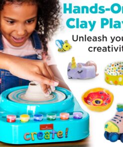 Faber-Castell Pottery Studio - Kids Pottery Wheel Kit for Ages 8+, Complete Pottery Wheel and Painting Kit for Beginners, 3 lbs of Sculpting Clay and Tools 29 81yetJ9Jr4L