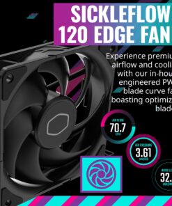 Cooler Master Hyper 212 Black CPU Air Cooler, SickleFlow 120 Edge Fan, Aluminum Top Cover, 4 Copper Heat Pipes, CryoFuze, 152mmTall,Brackets AMD Ryzen AM5/AM4, Intel LGA1700/1200 (RR-S4KK-25SN-R1) 34 81yfhShrmwL