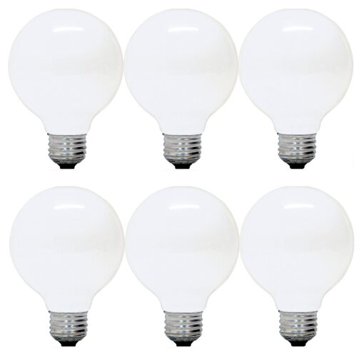 GE 12979 Incandescent G25, 6 Count (Pack of 1), Soft White, 6 Bulb