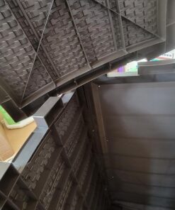 Suncast 99 Gallon Resin Wicker Patio Outdoor Storage Container for Toys, Furniture Deck box, Mocha 49 81yj4rOKvVL