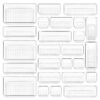 Vtopmart 25 PCS Clear Plastic Drawer Organizers Set, 4-Size Versatile Bathroom and Vanity Drawer Organizer Trays, Storage Bins for Makeup, Bedroom, Kitchen Gadgets Utensils and Office 23 81yjPUYVxL