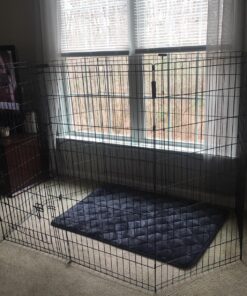 MidWest Homes for Pets Foldable Metal Dog Exercise Pen / Pet Playpen, Black w/ door, 24'W x 48'H, 1-Year Manufacturer's Warranty 48" H 48 81yjtpmlkIL