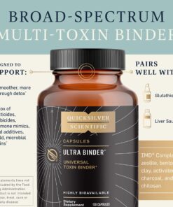 Quicksilver Scientific Ultra Binder Powder - Multi Toxin Binder with Bentonite Clay Powder, Zeolite Detox & Charcoal - Supplement for Gut Support & The Body's Toxin Removal Process (120g) 9 81ykUhaW4L