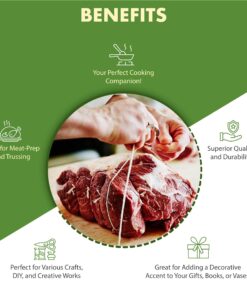 Regency Wraps Butchers Cooking Twine, Made of Heavy-Weight Natural Cotton, Perfect for Meat Trussing and Food Prep, 500 ft Cone, Pack of 1 500 ft Cone (Pack of 1) 25 81ylSpeQL