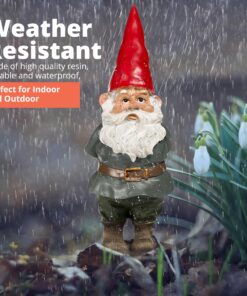 Garden Gnomes Outdoor and Indoor Statue 10'' Weather-Resistant Lawn Gnome With Red Hat and Adorable beard, Adds Whimsical Charm to Your Garden Gnomes Decorations for Yard. 10 in 21 81ynVkmUKIL