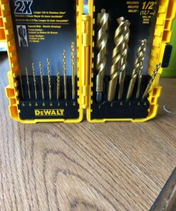 DEWALT Drill Bit Set, 14-Piece, 135 Degree Split Point, Titanium Nitride Coated, For Plastic, Wood and Metal (DW1354) 14-Piece Drill Bit Set Screwdriver Bit Set 28 81ypBTr3cCL