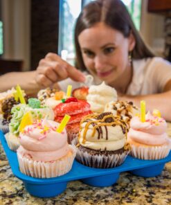 Silicone Muffin Pan & Mini Cupcake Baking Set (12 & 24 Cup) - Non Stick Mini Muffin Tin - BPA Free & Dishwasher Safe Silicon Bakeware Pans/Tins - Rubber Trays & Molds - Free Recipe eBook & Muffin Cups 12 & 24 Cup Set 27 81yqfWbpgZL