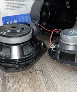 Pyle 6.5 Inch Dual Marine Speakers-2 Way IP44 Waterproof, Weather Resistant Outdoor Audio Stereo Sound System with 200 Watt Power and Poly Mica Cone and Butyl Rubber Surround-1 Pair - PLMRB85 (Black) Black Frustration-Free Packaging 31 81yrjbF ARL