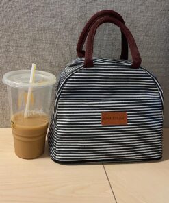 BALORAY Lunch/Tote Bag for Women Lunch Box Insulated Lunch Container Black white stripes M 26 81ytnixORqL