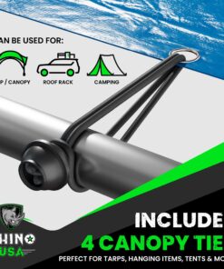 RHINO USA Bungee Cords with Hooks - Heavy Duty Outdoor 28pc Assortment with 4 Free Tarp Clips, Drawstring Organizer Bag, Canopy Ties & Ball Bungees Bungee Cord Set 31 81yts TPVDL