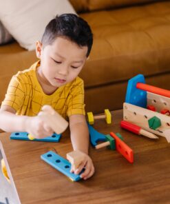 Melissa & Doug Take-Along Tool Kit Wooden Construction Toy (24 pcs), Multicolor, 10.0 x 5.55 x 4.75 27 81yxPuQHErL