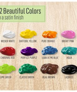 FolkArt PROMO830 Multi Satin Finish Acrylic Craft Paint Set Designed for Beginners and Artists, Non-Toxic Formula That Works on All Surfaces, 2 oz, 2 Fl Oz (Pack of 12), 12 Colors May Vary, 24 41 81yyX4taRXL