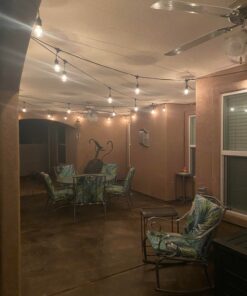 Lemontec Commercial Grade Outdoor String Lights with 15 Hanging Sockets - 48 Ft Black Weatherproof Cord Weatherproof Strand for Patio Garden Porch Backyard Party Deck Yard – S14 Black 42 81yygzx3OBL