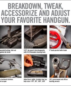 Real Avid Pistol Tool for Gun Maintenance | 19 in 1 Pistol Multitool & Handgun Utility Tool for Striker Fired & 1911 Platforms, Includes 1911 Bushing Wrench, Tanto Knife & Laser Sights Adjusters 40 81yz598jEjL 2