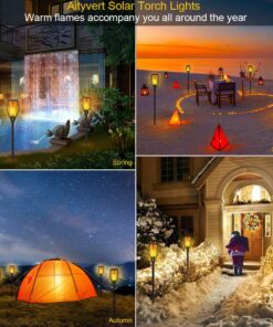 Aityvert Solar Lights, 43" Flickering Flames Torch Lights Outdoor Waterproof Landscape Decoration Lighting Dusk to Dawn Auto On/Off Security Flame Lights for Yard Garden Pathway Driveway 4-Pack 4 Pack 21 81z 2GApFoL