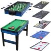 Sunnydaze 10-in-1 Game Table - Combination Multi-Game Table with Billiards, Push Hockey, Foosball, Ping Pong, and More - 49.5-Inch - Classic Wood Stain Game Time Blue 48 81z gV5t4NL