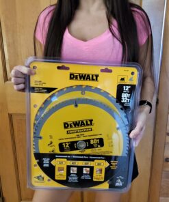 DEWALT 12-Inch Miter Saw Blade, Crosscutting, Tungsten Carbide, 80-Tooth, 2-Pack (DW3128P5) Saw Blade 2 Pack, 12 In., 80 T 23 81z zQiJ3WL