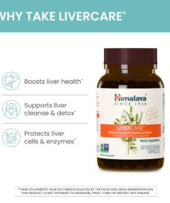 Himalaya LiverCare for Total Liver Support, Cleanse and Detox, Protects Cells & Enzymes, 375 mg, 90 Capsules, 45 Day Supply 11 81z0UFNcGL