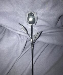 Elegance Long Stem Rose Ring Holder, 9", Silver 47 81z1ndo17QL