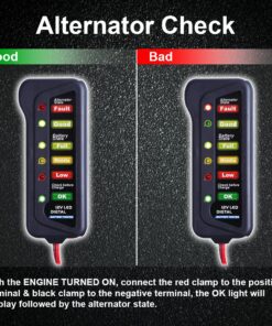 CARTMAN 12V Car Battery Alternator Tester, Test Battery Condition & Alternator Charging, LED Indication 23 81z3OTwzsL 1