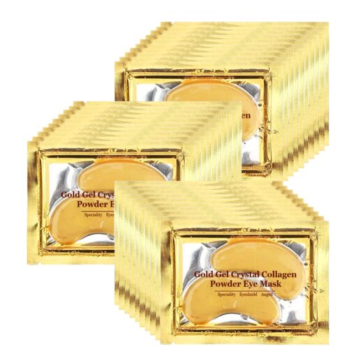 Adofect 30 Paris Under Eye Patches 24k Gold Under Eye Mask for Puffy Eyes and Dark Circles Treatments, Under Eye Bags Treatment Collagen Gel Pads for Beauty & Personal Care, Gold 30 Pairs Gold