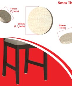 Furniture Pads 124 Pack - Chair Leg Floor Protectors, 60 Felt Furniture Pads & 64 Clear Bumper Pads. Felt Pads with Strong Adhesion, 5mm Thick Furniture Felt Pads for Increased Durability 19 81z8FcEpjBL